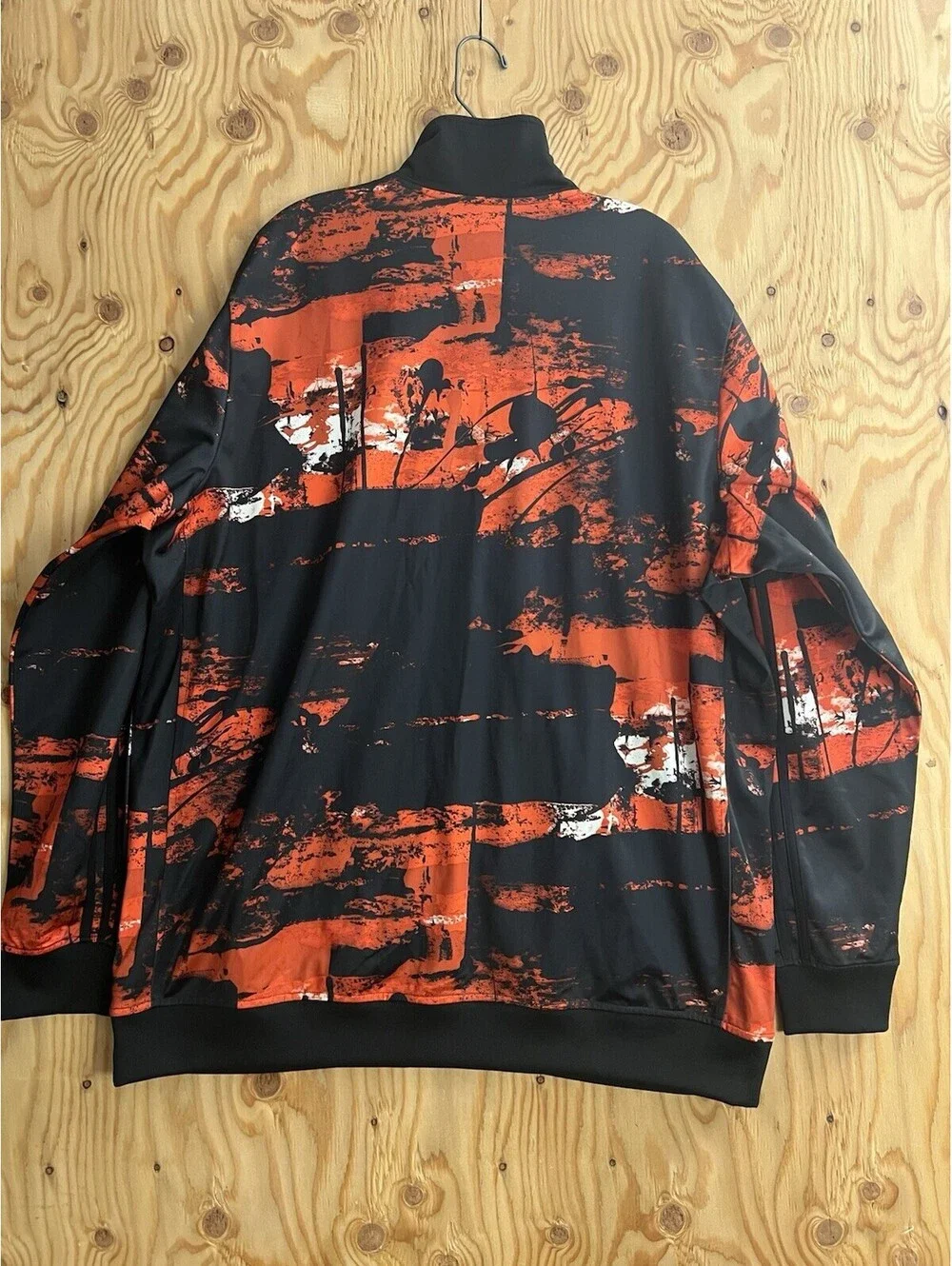 Adidas Mens 2XL Red Paint Splatter 3 Stripes Track Jacket Full Zip